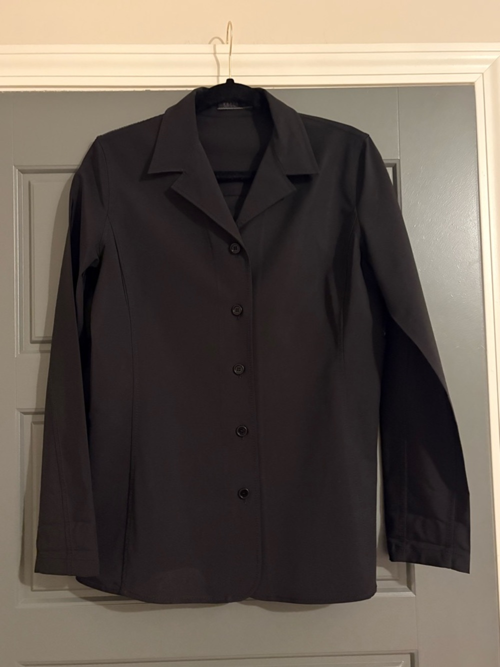 Prada Black Button Front Blouse Jacket Made in Italy Size 44